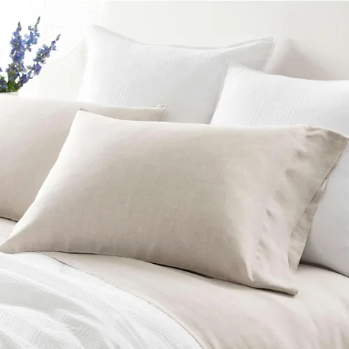 Miniatura 7 de Pine Cone Hill Lush Linen - Fundas de almohada blancas, tamaño King, patrón sólido blanco