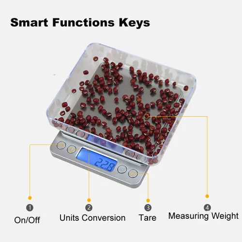 Miniatura 4 de Báscula digital de cocina, báscula de cocina multifunción de acero inoxidable de alta precisión, pantalla LCD retroiluminada, pequeña báscula