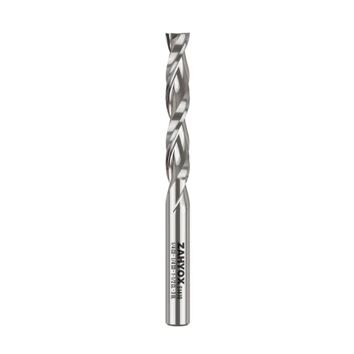 Miniatura 5 de Zahyox Broca de fresadora en espiral de vástago de 1/4 pulgadas, compresión arriba y abajo, carburo sólido, fresadora CNC recta para madera, 1/4