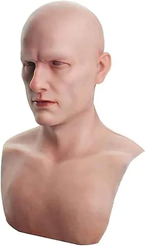 Miniatura 3 de Cubierta realista de silicona para la cabeza de anciano, casco de látex novedoso para Halloween, cosplay, fiesta, baile de máscaras, accesorios