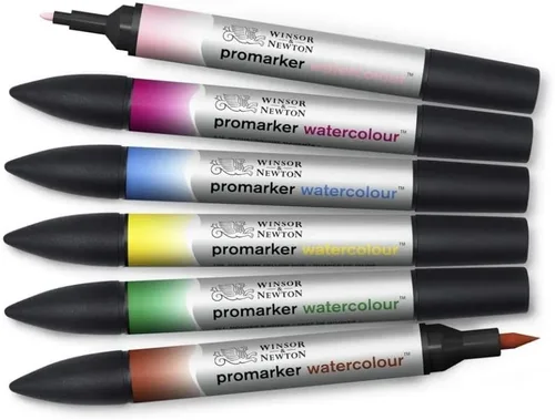 Miniatura 11 de Winsor & Newton ProMarker - Juego de marcadores de acuarela, 6 unidades, tonos básicos
