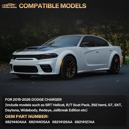 Miniatura 5 de Luces LED de marcador lateral rojo ámbar para Dodge Charger SRT Hellcat Scat Pack 2015 2016 2017 2018 2019 2020 2021 2022 2023 2024, kit de lente