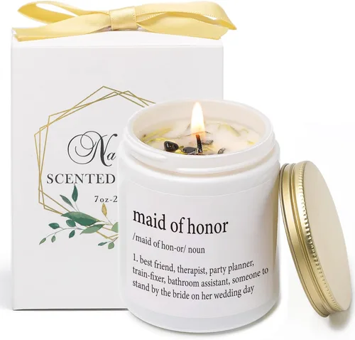 Vela perfumada de Maid of Honor, vela de propuesta de dama de honor, regalo de dama de honor, regalos de fiesta de novia, regalos para mujeres