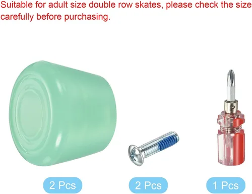 Miniatura 3 de PATIKIL Topes de punta para patines con destornillador, bloque de tapones de freno de goma 82A, para repuesto de accesorios de patines Verde