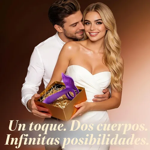 Miniatura 9 de Anillo vibrador para pene en parejas - MOOLIGIRL anillo vibrador doble con estimulador de clítoris en forma de zorro y vibrador de punto G de 4.6