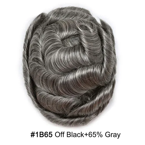 Miniatura 2 de Toupee para hombres Piezas de cabello humano real Encaje suizo para hombres Toupee unidades de cabello humano europeo para hombres Hairpieces Hair
