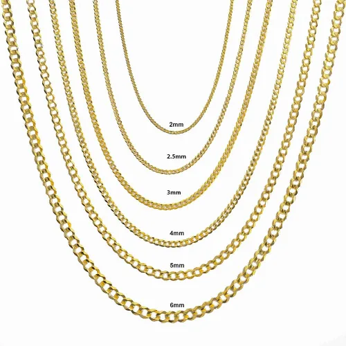 Miniatura 2 de Joule Shop Collar de cadena de eslabones cubanos de oro amarillo macizo de 14 quilates 406 a 300in