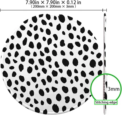 Miniatura 5 de Boutilon Alfombrilla redonda para mouse con base de goma antideslizante con borde cosido, lavable de 7.9 x 7.9 pulgadas para computadora, laptop, 01