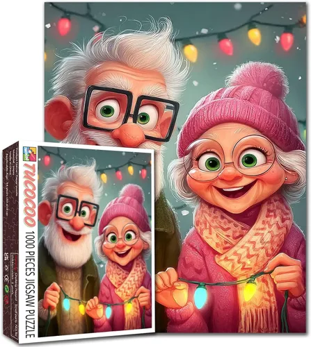 Miniatura 14 de Rompecabezas de mujer vieja de 1000 piezas para adultos, familias (niña, dama, pizza, naipe, vino tinto, amigas) piezas que encajan perfectamente