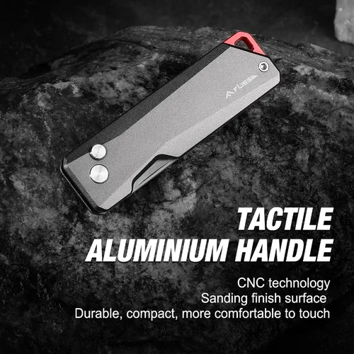 Miniatura 5 de FLISSA Cuchillo Utilitario Avanzado de Titanio, CNC de Cuerpo Único, Cortador de Caja Plegable de Metal Ligero, Cuchillo de Afeitar de Cambio Rápido