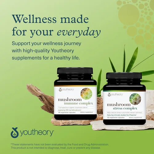 Miniatura 7 de Youtheory Complejo inmunológico de hongos - 60 cápsulas veganas (suministro para 30 días) - Suplemento de apoyo inmunológico* - Mezcla orgánica