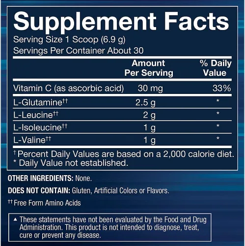 Miniatura 2 de BodyTech BCAA + Glutamina en polvo con vitamina C, L glutamina y más, aminoácidos esenciales para antes del entrenamiento o después