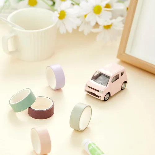 Miniatura 6 de VIVIQUEN Juego de 24 rollos de cinta adhesiva Washi, paquete de cinta adhesiva de color de 0.591 in, cintas finas decorativas para niños y regalos