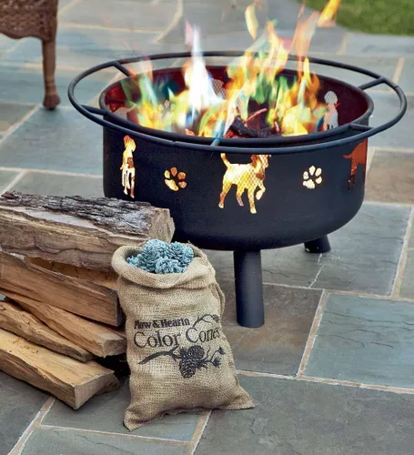 Miniatura 3 de Piñas de colores para chimenea Plow & Hearth, piñas de pino con llama cambiante de arcoíris para alegría navideña, accesorios para quemar con centro