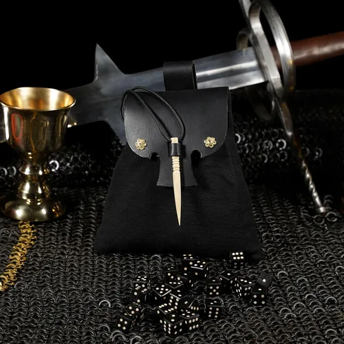 Miniatura 3 de Mythrojan Riñonera medieval de piel pequeña LARP Renaissance