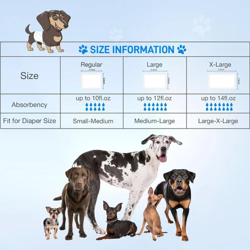 Miniatura 5 de Forros para pañales de perro 100 unidades súper absorción almohadillas desechables reforzadoras para pañales de perro a prueba de fugas para hembras