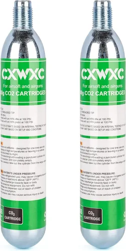 Miniatura 10 de Cartuchos de CO2 de 8 gramos / 12 gramos / 88 gramos para Paintball - Cartuchos de CO2 para Airsoft, Pistola de Aire, Pistola de Pimienta P2P HDP 50