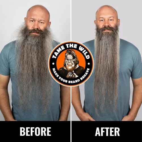 Miniatura 6 de TAME THE WILD MAKE YOUR BEARD BEHAVE Kit de alisador de barba para hombre, incluye cepillo portátil para barba, jabón para barba, peine de madera