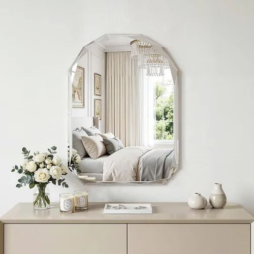 Miniatura 2 de Suidia Espejo de baño, espejo de pared de 20 x 30 pulgadas, espejo de baño sin marco con borde biselado para dormitorio, sala de estar, entrada