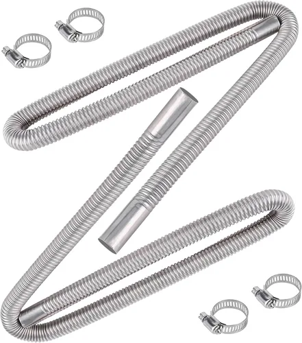 Miniatura 8 de Manguera de escape de acero inoxidable de 23.6 pulgadas, 1.0 in/1 pulgada de longitud de la manguera de ventilación de gas diésel, tubo de escape