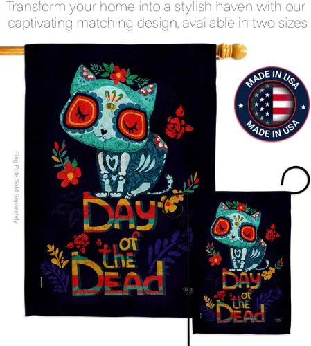 Miniatura 4 de Dia De Los Muertos Decoraciones Otoño Día de Muertos Decoración Habitación Hogar Mexico Mexicanos Ourdoor Interior Halloween Bandera Tapiz Césped