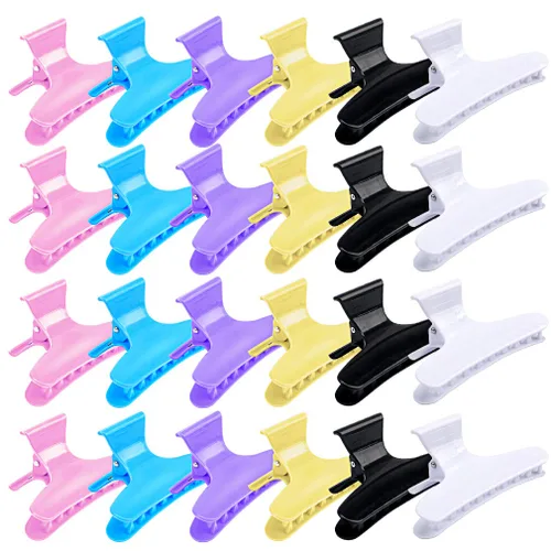 ANBALA Pinzas para el cabello de mariposa, pinzas para el cabello para mujer, pinzas grandes para cabello fino de grosor medio, paquete de 24