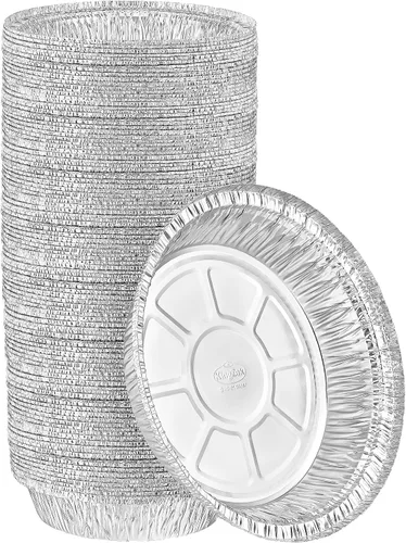Miniatura 7 de Nicole Home Collection Sartenes de aluminio 7” Redondas desechables con tapas de papel de aluminio (paquete de 50) – Sartenes desechables redondas