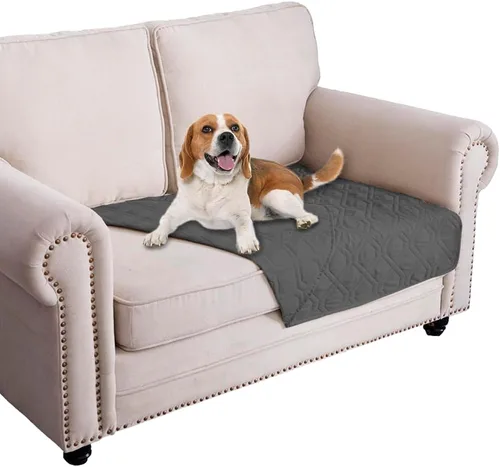 Miniatura 120 de Ameritex Funda Impermeable para Cama de Perro Manta para Mascotas para Muebles Cama Sillón Sofá Reversible Azul marino+azul piedra
