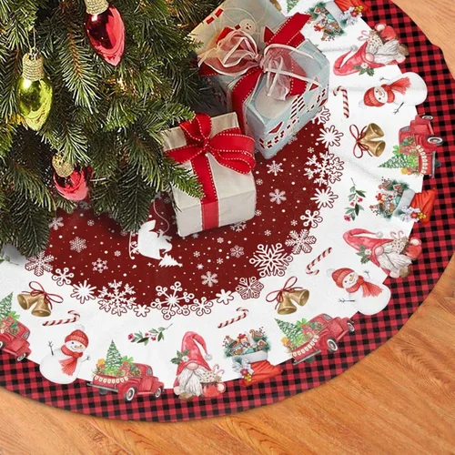 Miniatura 13 de Falda de Árbol de Navidad con Diseño de Dulces en Remolino de 36 Pulgadas, Alfombra de Árbol de Navidad, Decoración de Fiesta Navideña de Invierno 7
