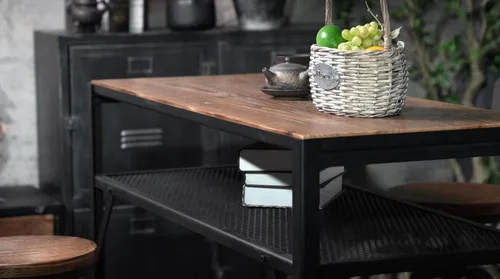 Miniatura 7 de Mesa de bar de 47 pulgadas de alto, mesa de bar de altura de barra, mesa de bar para sofá, mesa de centro rectangular para cocina y comedor, tubo