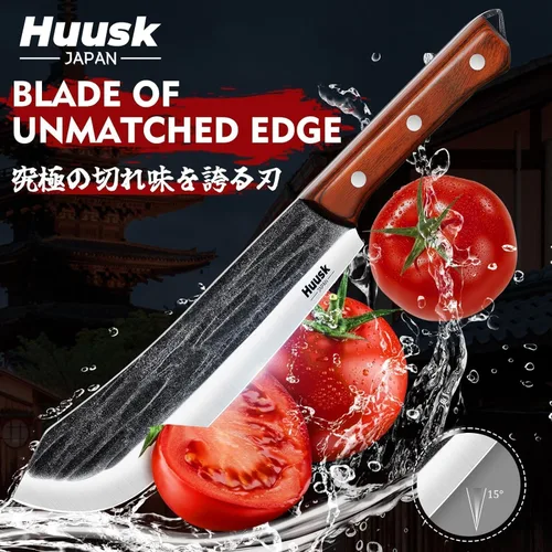 Miniatura 3 de Juego de cuchillos de carnicero Huusk para cortar carne, 3 piezas de cuchillos de carnicería para barbacoa de pechuga, juego de cuchillos de cocina