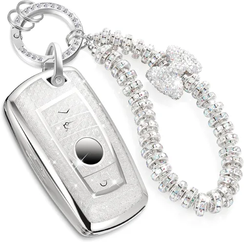 Miniatura 61 de para llavero de Cadillac con funda de TPU con superficie granulada y cuerda trenzada metálica, funda de llavero mejorada para 2020 en adelante CT4