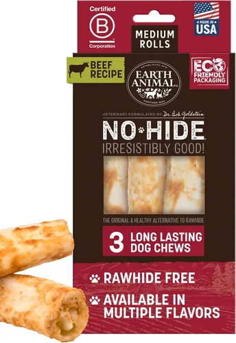 Miniatura 14 de Earth Animal Masticables sin ocultar – de The Grill Rolls Bacon Cheeseburger Sabor Rawhide Free Medium Dog Chews – 3