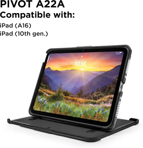 Miniatura 2 de PIVOT A22A - Funda resistente para iPad (A16), iPad (10ª generación), protección de grado militar con sistema de montaje universal y soporte, piloto