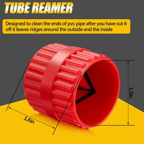 Miniatura 2 de 2 piezas de tubos de escariador interior y exterior, herramienta de chaflán de tubería de desbarbado para tubos de PVC PPR cobre latón aluminio Negro