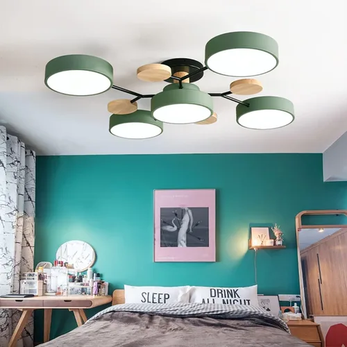 Miniatura 22 de Lámpara de techo LED regulable, lámpara de techo moderna de 9 pulgadas, montaje empotrado, de madera, de 12 W, lámpara blanca para sala de estar