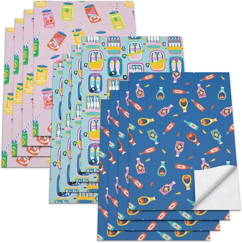 American Greetings Hojas de papel de regalo con líneas de rejilla, latas (12 hojas, 30 pulgadas x 20 pulgadas)