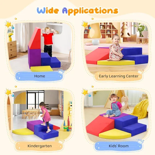 Miniatura 6 de Lischwert Bloques de escalada de espuma para niños pequeños de 1 a 3 años, juego suave de 4 piezas con juguetes de exploración para gatear, bloques