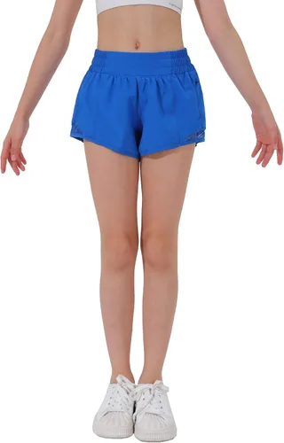 Miniatura 5 de Aurefin Pantalones cortos deportivos para niñas, pantalones cortos ligeros para correr para adolescentes, niñas, pantalones cortos deportivos