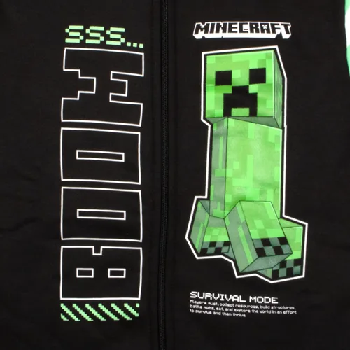 Miniatura 6 de Minecraft Creeper - Conjunto de pantalones deportivos de 3 piezas para niños, con cremallera, camiseta de manga corta y pantalones deportivos activos
