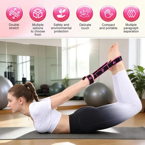 Miniatura 3 de 3 unidades de bandas de resistencia de fitness para estiramiento y yoga, bandas de resistencia de fitness con asas, ejercicio de tirador de moda