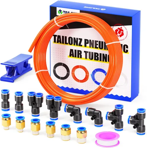 Miniatura 27 de TAILONZ PNEUMATIC Azul 0.236 in OD 0.157 in ID poliuretano PU manguera de aire tubo kit 32.8 ft 32.8ft
