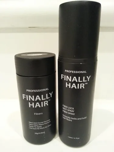 Miniatura 6 de Fibras de cabello Finally Hair en botella, 4.1 onzas Frasco con pulverizador para fijar fibras del cabello, Caoba