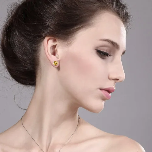 Miniatura 67 de Gem Stone King Aretes redondos de plata de ley 925 con piedra natal de 0.236 in para mujer