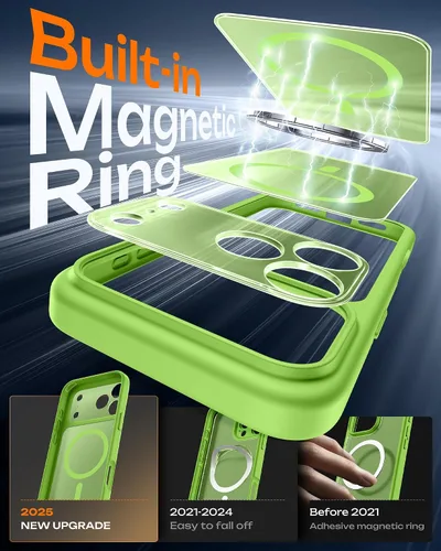 Miniatura 719 de TOCOL Funda para iPhone 11, compatible con Magsafe, protección completa de cámara, imanes integrados, protección contra caídas, funda translúcida