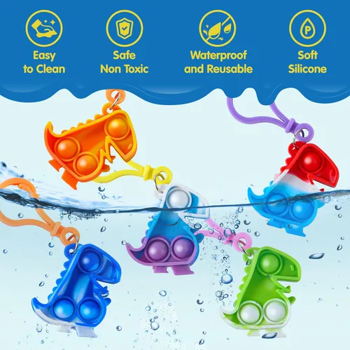 Miniatura 4 de JOYIN Clavero de Juguetes para la Ansiedad de Dinosaurio Pop 30 Pack Juguetes para la Ansiedad a Granel, Recuerdos de Fiesta para Niños, Rellenos