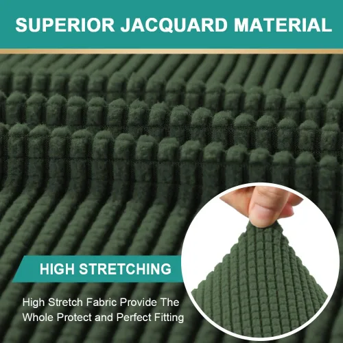 Miniatura 4 de OKYUK Funda para tumbona, de tela jacquard, elástica, con doble brazo, lavable a máquina, protector de muebles suave para sala de estar y dormitorio