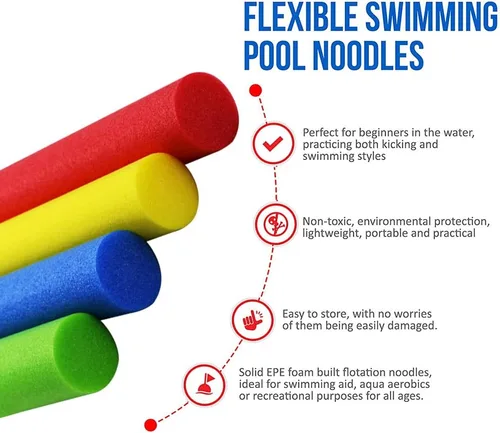 Miniatura 4 de Fideos de piscina – Fideos de espuma sólida de lujo de 59 pulgadas Palo de espuma para piscina, fideos de espuma de espuma para piscina, fideos