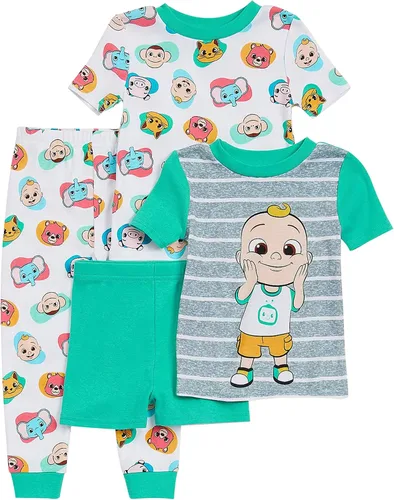 Miniatura 6 de CoComelon Conjunto de pijama de algodón ajustado de 4 piezas para niños pequeños