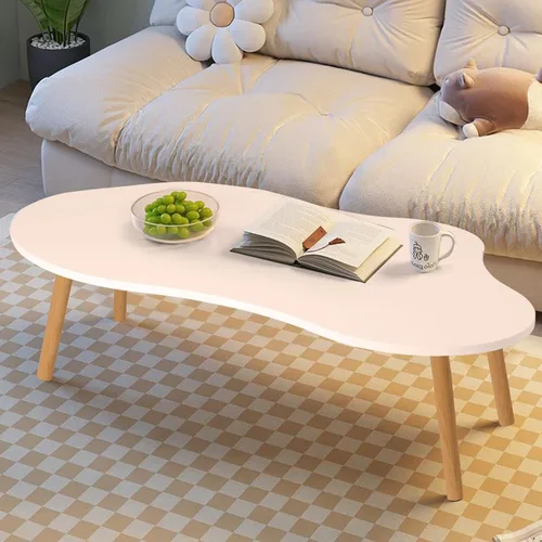 Miniatura 4 de Mesa de centro pequeña, en forma de nube, mesa baja con nubes irregulares, mesa auxiliar de madera para sofá, mesa de té moderna de mediados